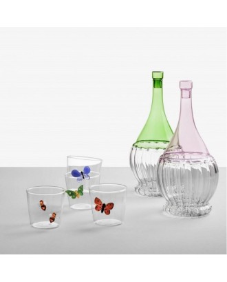 Pahar pentru apa, fluture albastru, 8 cm, Garden Picnic - designer Alessandra Baldereschi - ICHENDORF